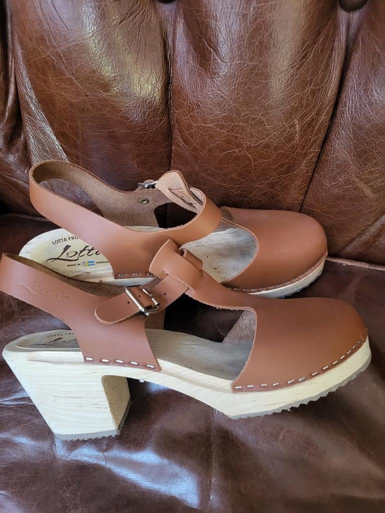 Lotta from Stockholm/Lotta's klompen/klompjes/clogs maat 41, Bruin, Zo goed als nieuw, Lotta from stockholm, Sandalen of Muiltjes