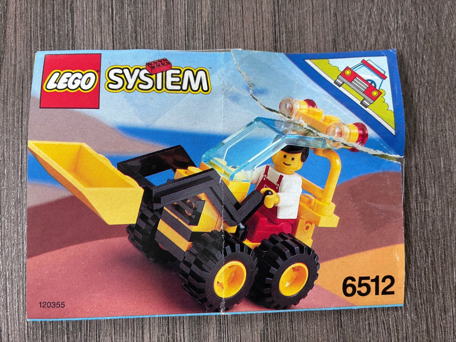 Lego System gele Bulldozer #6512 (1993), Ophalen, Gebruikt, Lego, Inclusief instructies