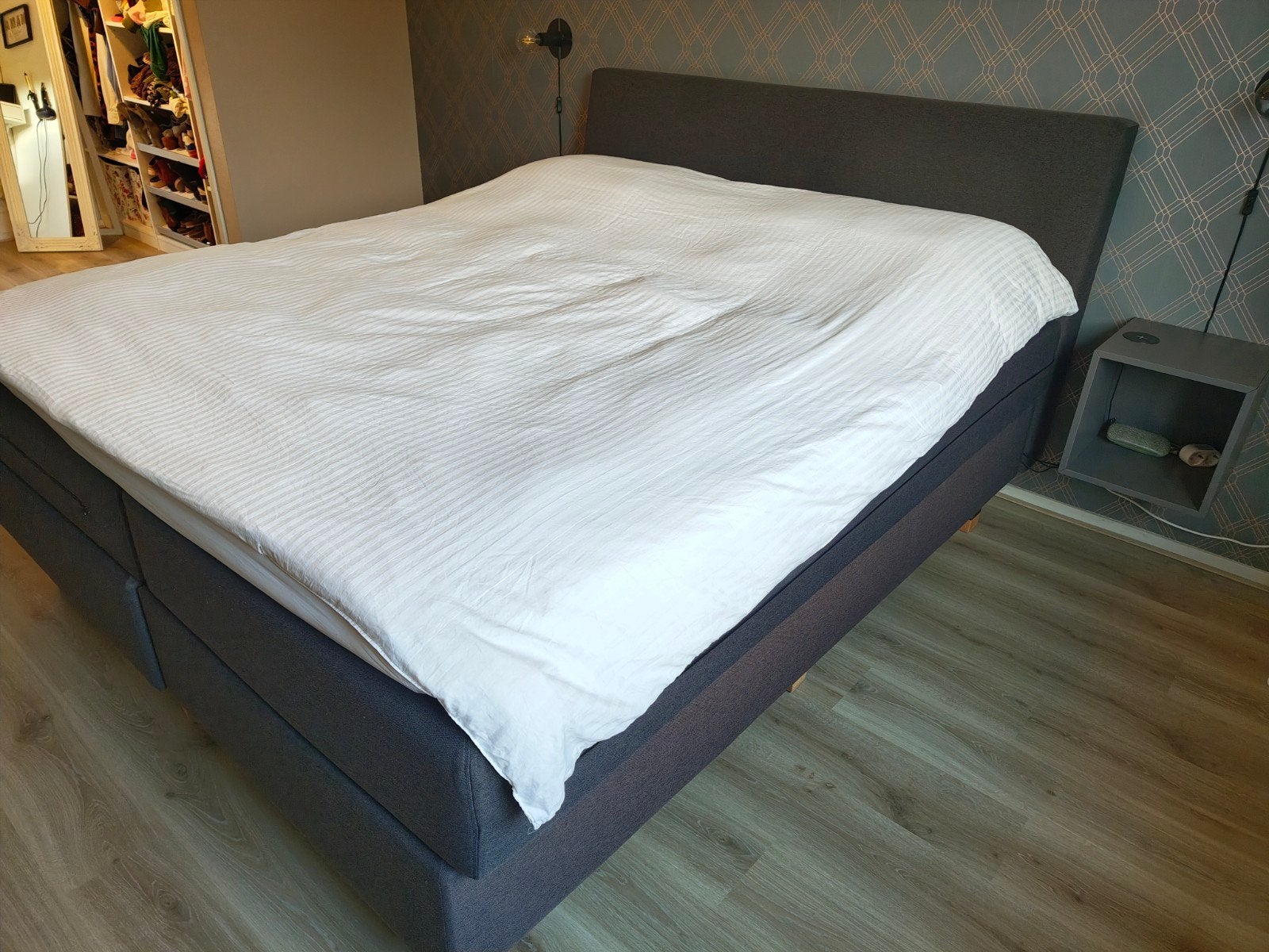 Tweepersoons boxspring Swiss Sense 180x210, Ophalen, Gebruikt, 210 cm, Tweepersoons