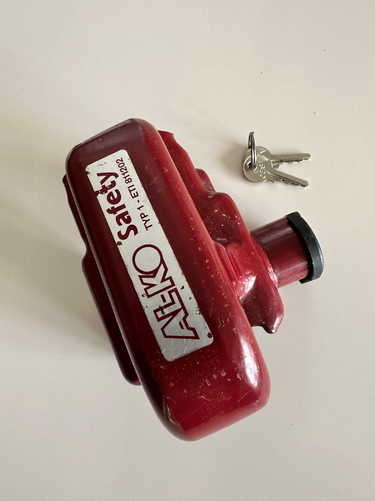Disselslot AL-KO Safety Koppeling Slot - Rood, Caravans en Kamperen, Caravan accessoires, Ophalen of Verzenden, Gebruikt