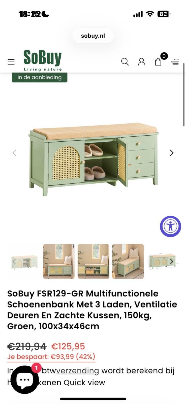 SoBuy FSR129-GR Multifunctionele Schoenenbank Met 3 Laden, !, Zo goed als nieuw, !, Ophalen