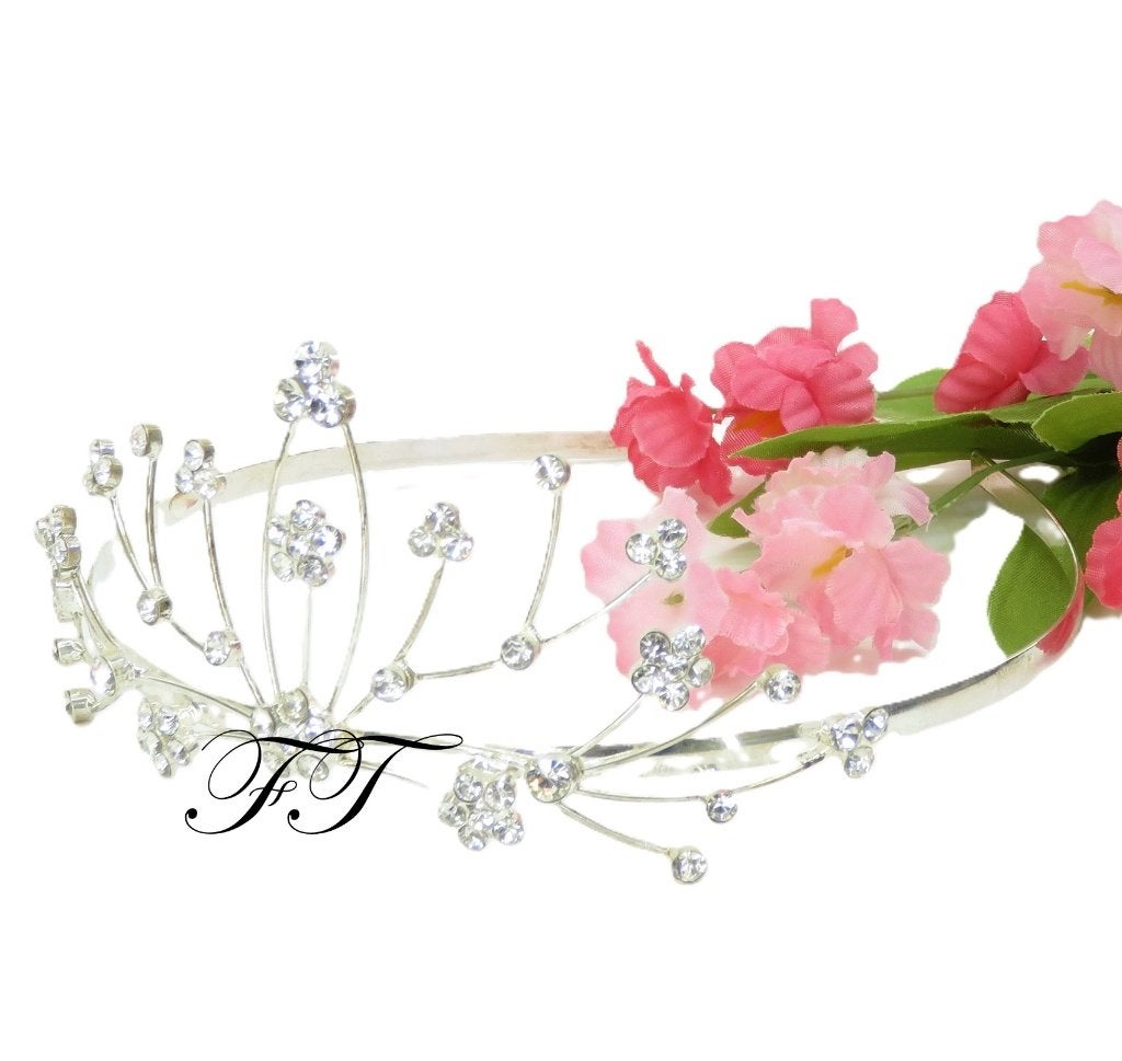 Mooie bruid tiara versiert met strass stenen., Ophalen of Verzenden, Nieuw
