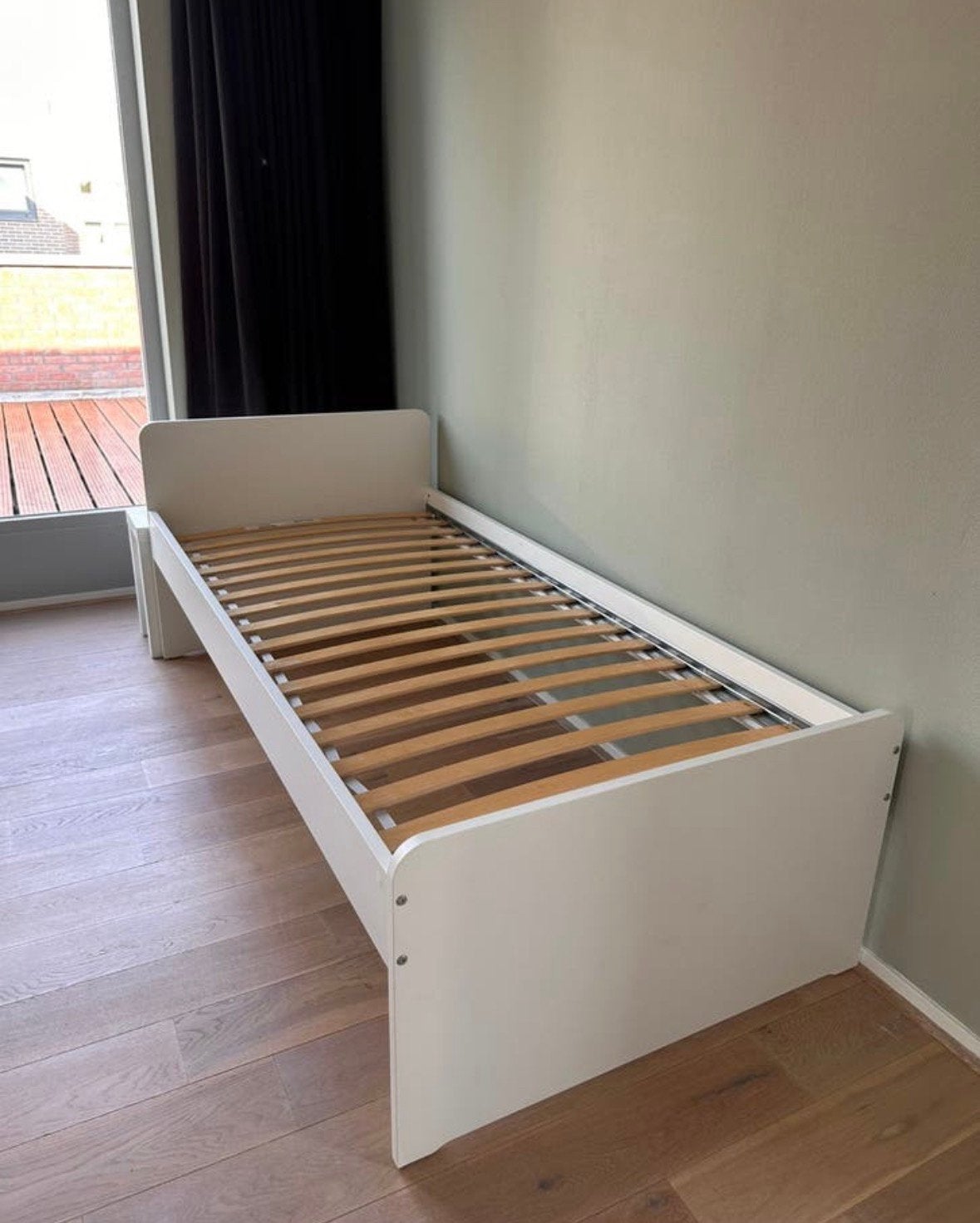 Ikea Slakt bed ombouw plus lattenbodem, Ophalen, Wit, Tweepersoons, Zo goed als nieuw