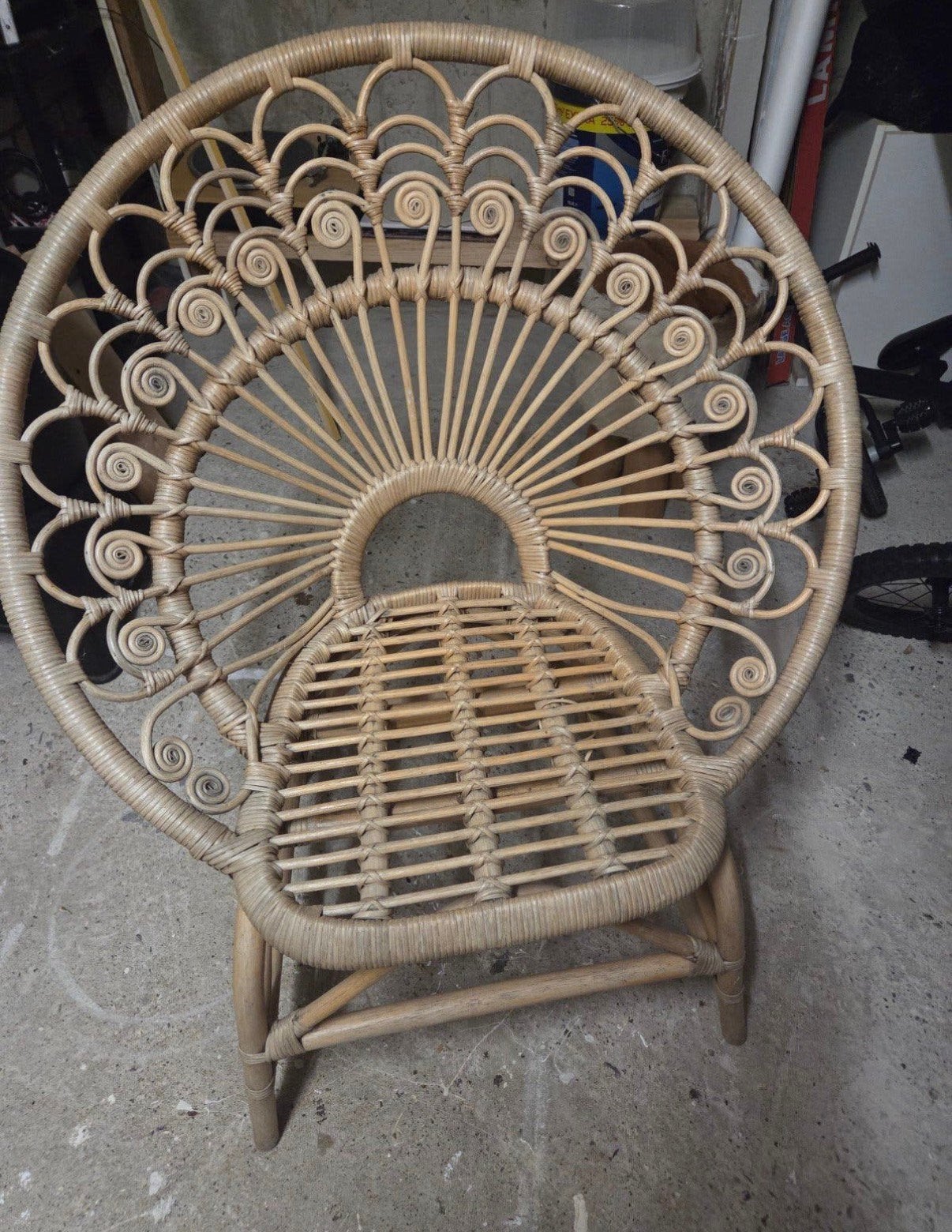 Bohemian pauwenstoel, Ophalen, Overige kleuren, Ibiza/bohemian, Riet of Rotan