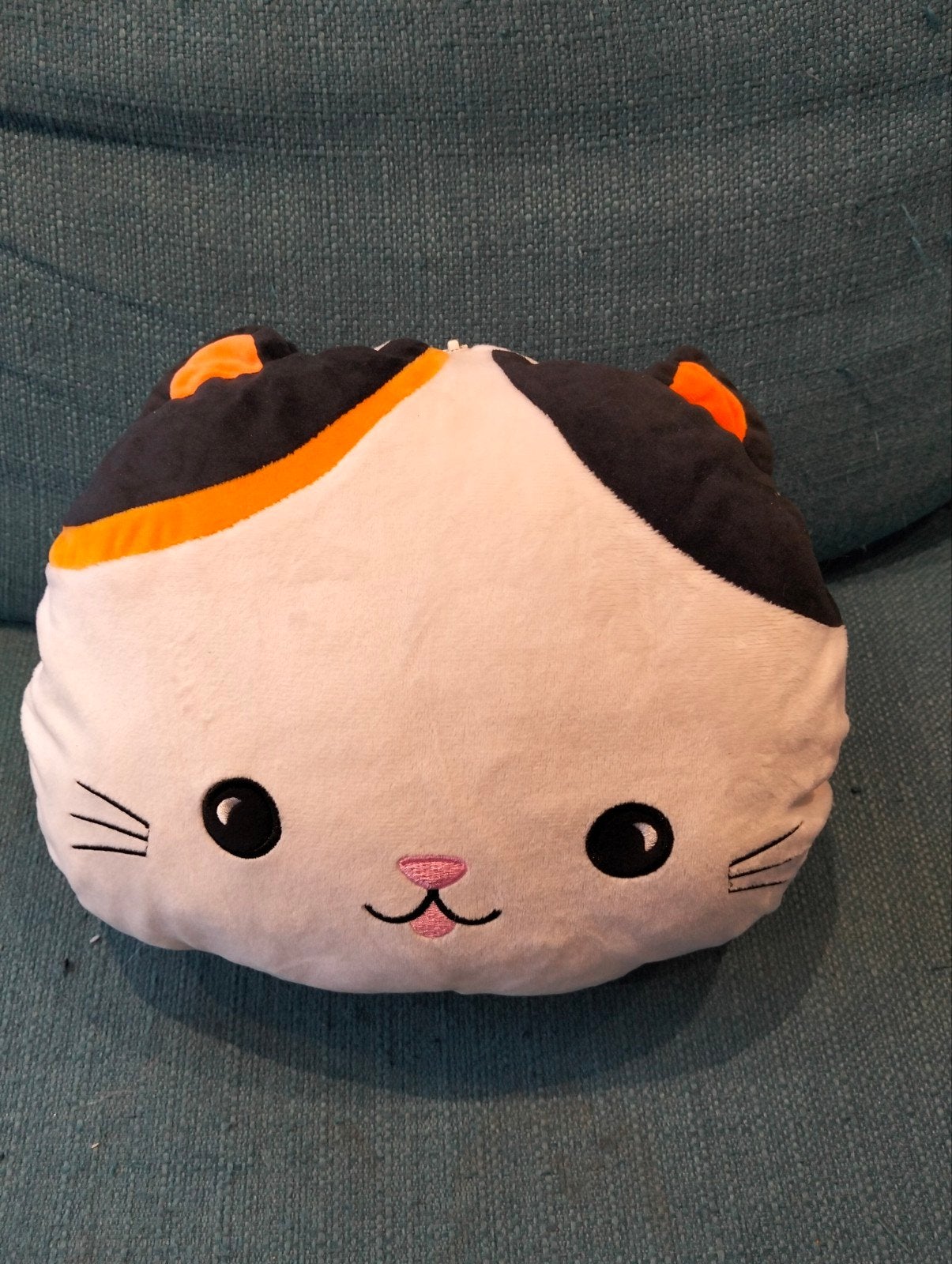Kussen met deken in knuffel poes/ kat hoofd, Ophalen