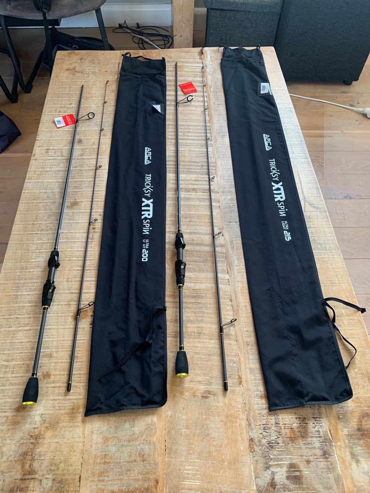 Nieuwe Arca Tricksy ultra light spinhengels, 2.00m & 2.15m, Watersport en Boten, Hengelsport | Roofvissen, Ophalen of Verzenden