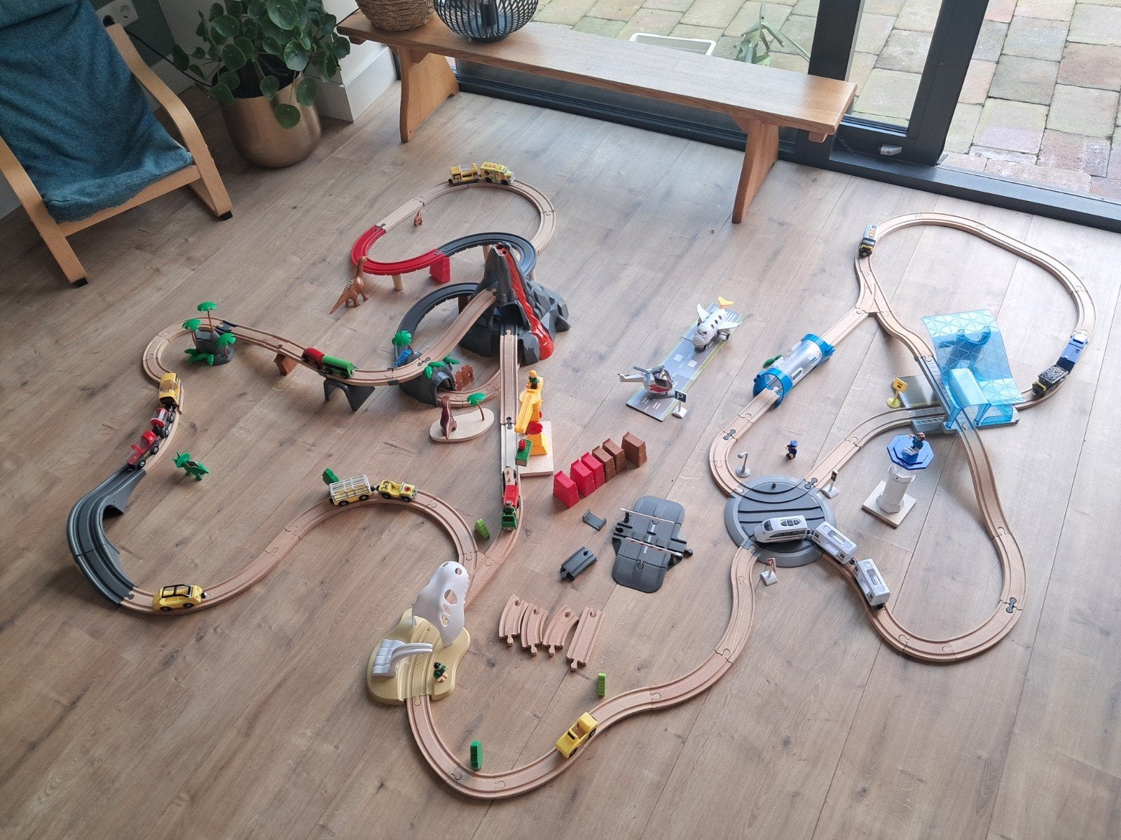 houten treinbaan, Ophalen, Gebruikt