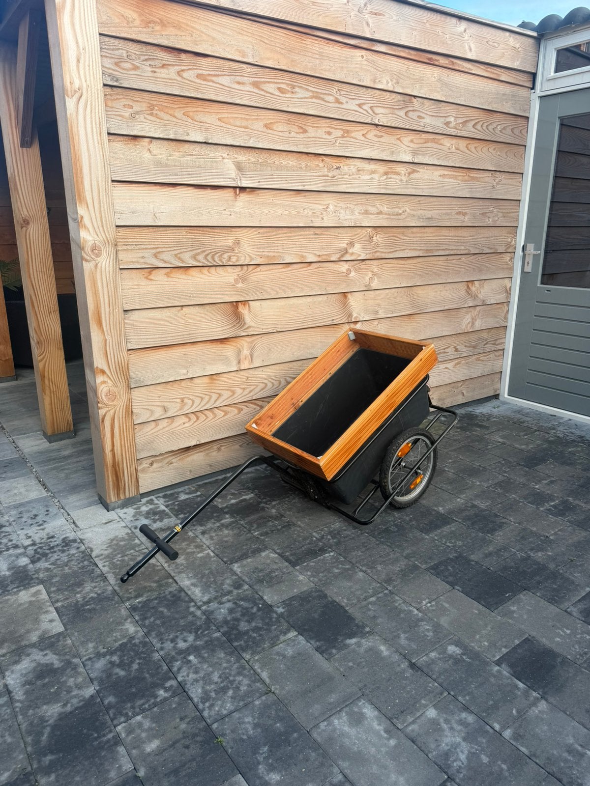 Fietskar +koppelstuk, Ophalen, Zo goed als nieuw, Kinderkar