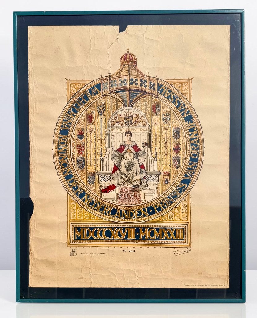 Litho Kon. Wilhelmina 1923 – Tiete van der Laars – Genummerd, Ophalen of Verzenden, Gebruikt, Nederland, Overige typen