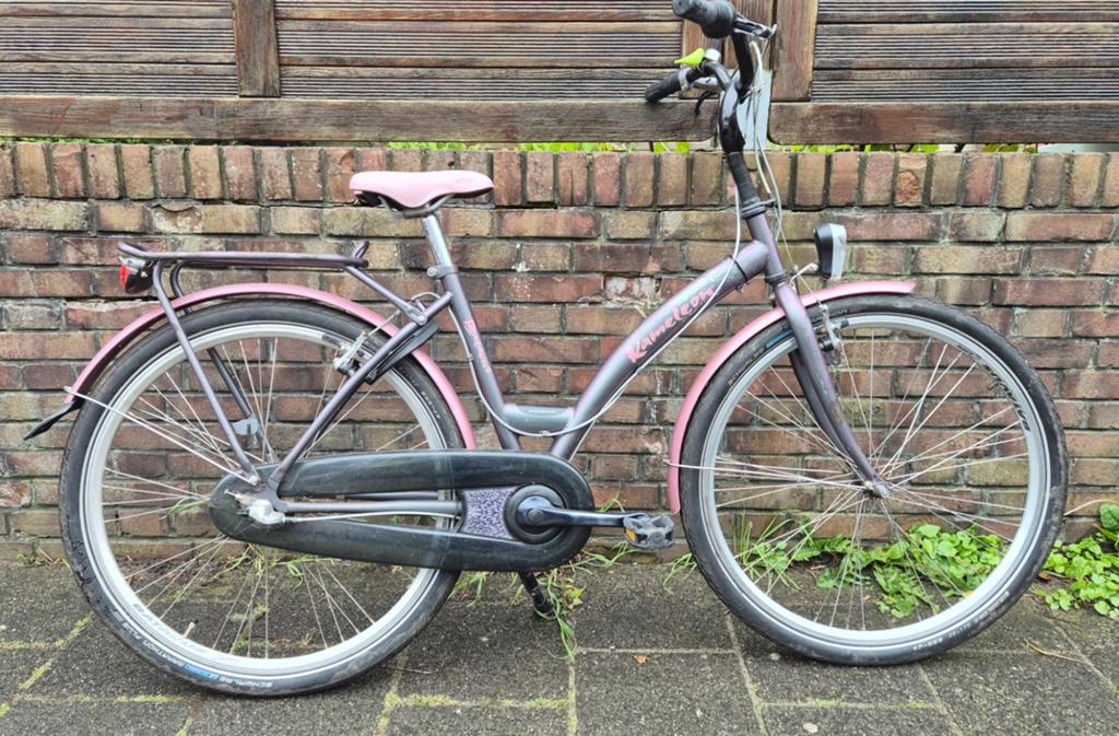 Batavus Kameleon meisjesfiets 26 inch - Roze/Paars, Ophalen, Terugtraprem, Gebruikt, Versnellingen