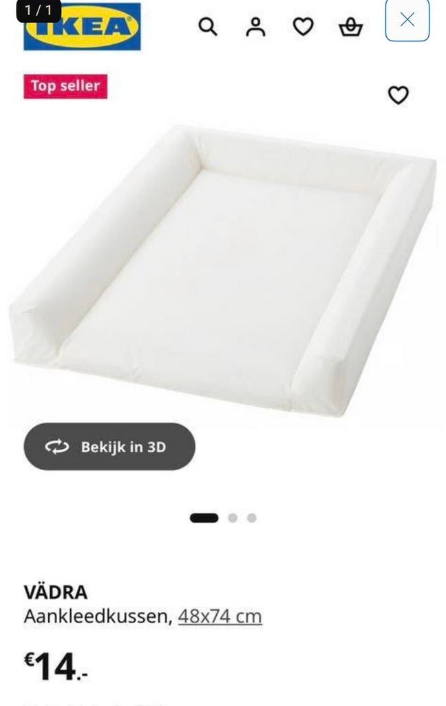 Ikea verschoonkussen Gratis, Zo goed als nieuw, Minder dan 100 cm, 25 tot 50 cm, 50 tot 100 cm