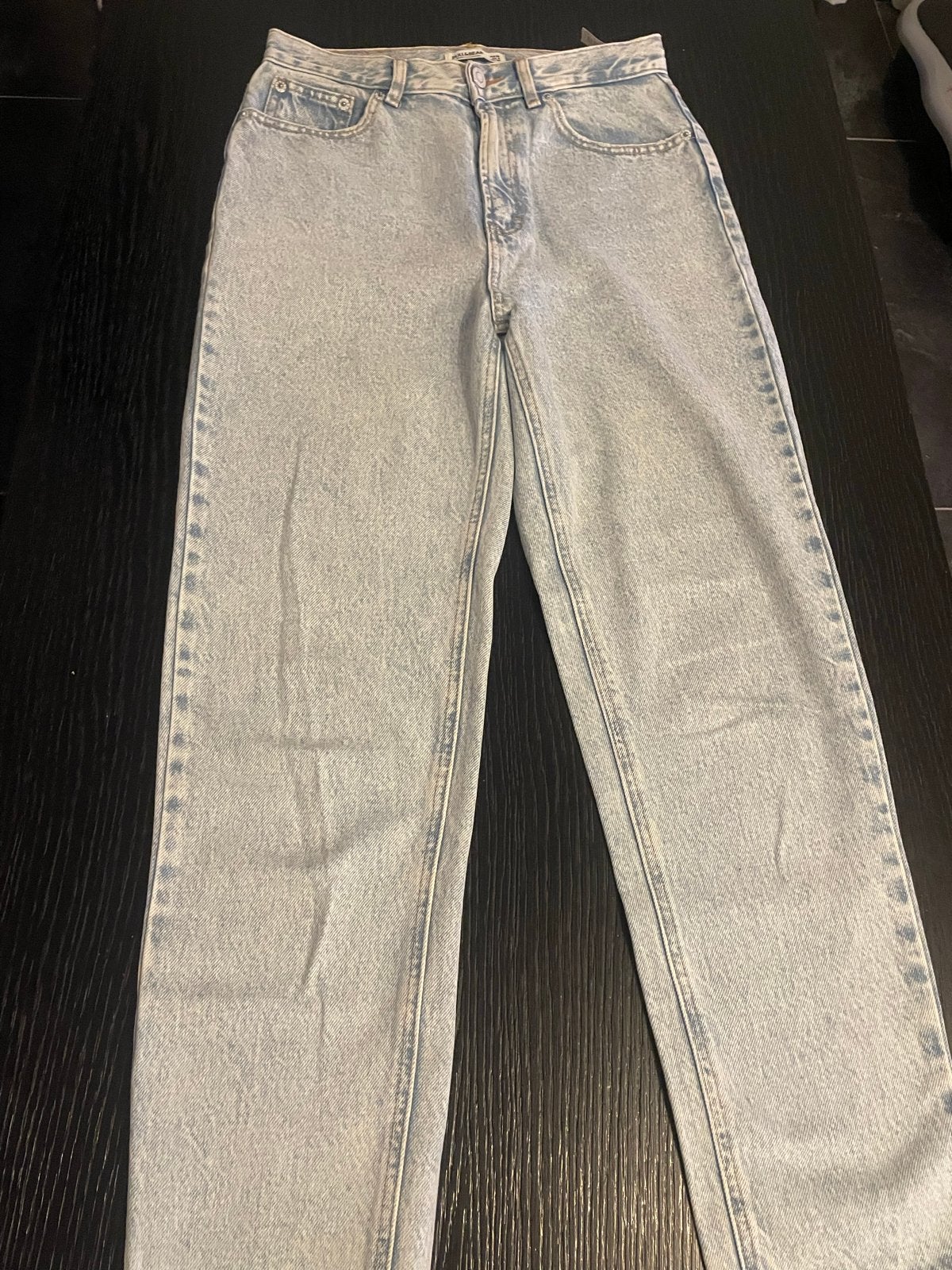 Pull&Bear Mom Jeans - Maat 38 (M), Blauw, Zo goed als nieuw, Lang, Ophalen