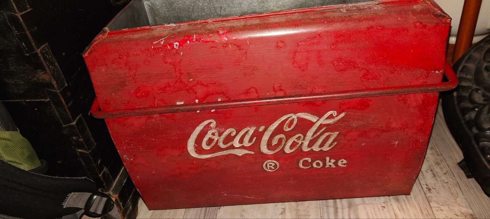 Vintage Coca-Cola koelbox met flessen, Ophalen, Gebruikt, Gebruiksvoorwerp