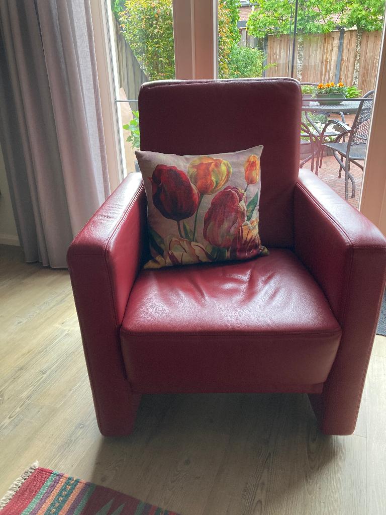 2 Koinor fauteuils leer, Huis en Inrichting, Fauteuils, Ophalen, Gebruikt, 75 tot 100 cm, Leer