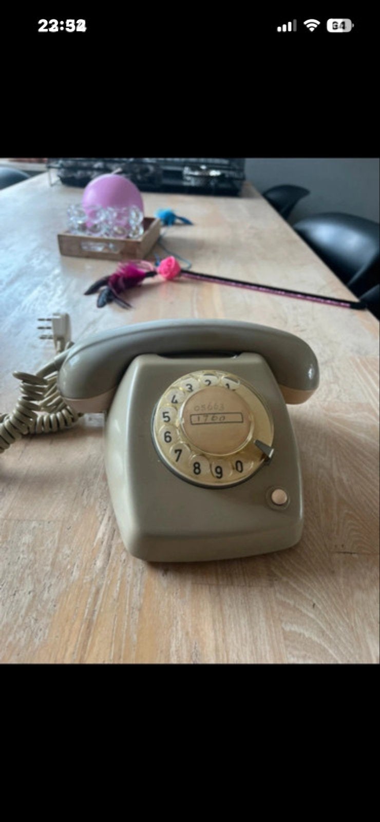 Vintage PTT draaischijf telefoon - Grijs, Telecommunicatie, Vaste telefoons | Niet Draadloos, Ophalen of Verzenden, Gebruikt, Met draaischijf