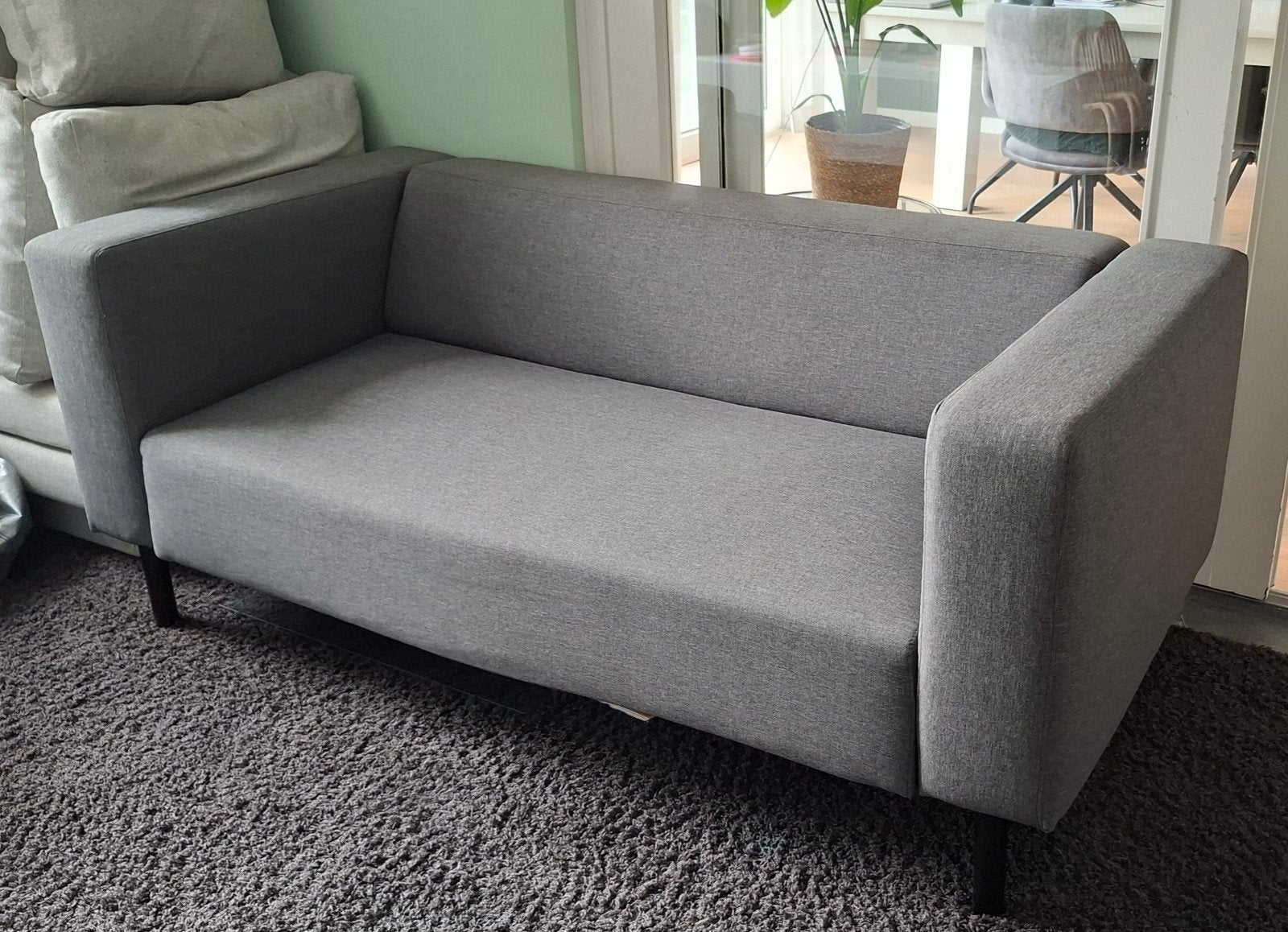 Grijze bank 170x83x70 cm, Ophalen, Gebruikt, 150 tot 200 cm, Tweepersoons