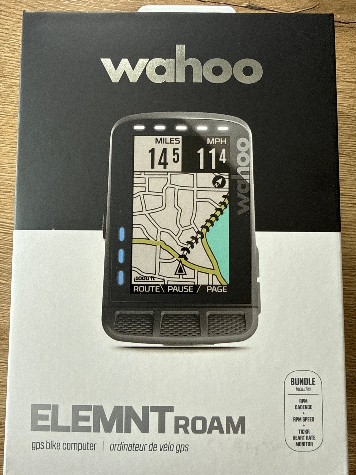 Wahoo ELEMNT ROAM GPS Fietscomputer Bundle, Ophalen of Verzenden, Hartslagsensor, Zo goed als nieuw