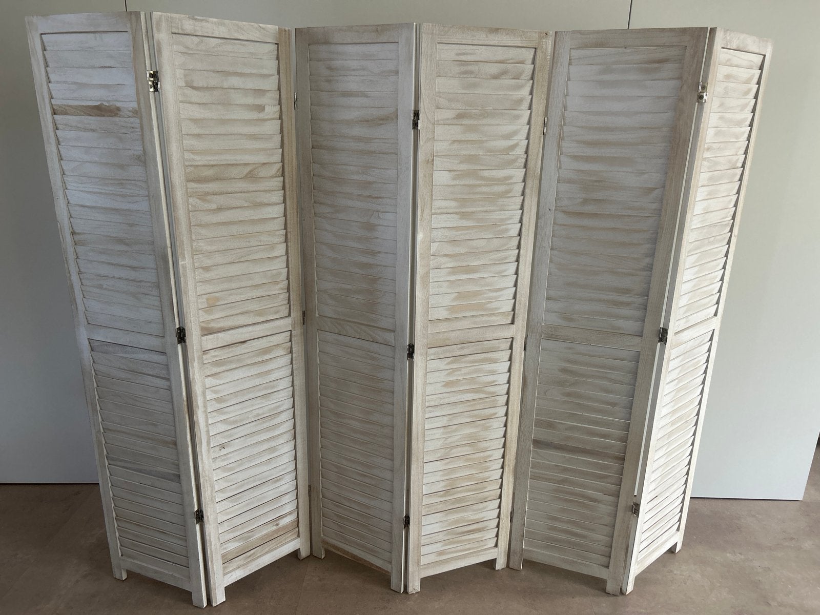 Decoratief kamerscherm / scheidingswand in wit hout, Ophalen, Gebruikt