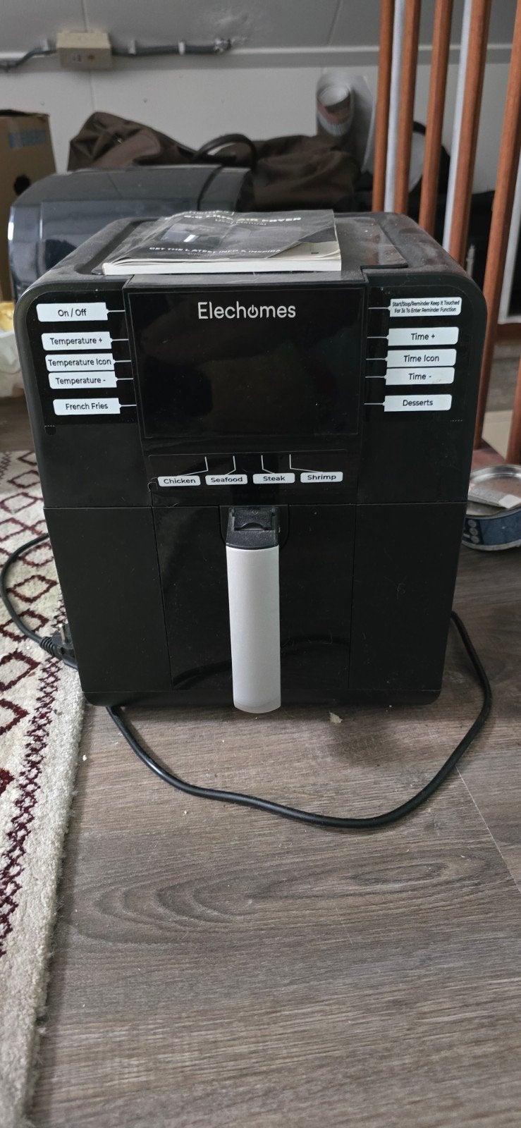 Elechomes Airfryer - Zo goed als nieuw, compleet met boekje, Airfryer, Elechomes, Zo goed als nieuw, Elechomes