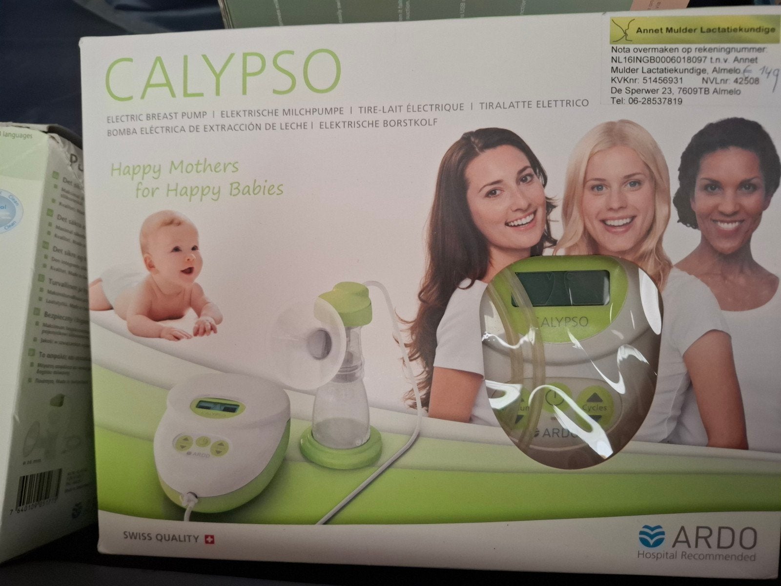 Ardo Calypso elektrische borstkolf met PumpSet, Automatisch, Ophalen of Verzenden, Zo goed als nieuw, Borstkolf