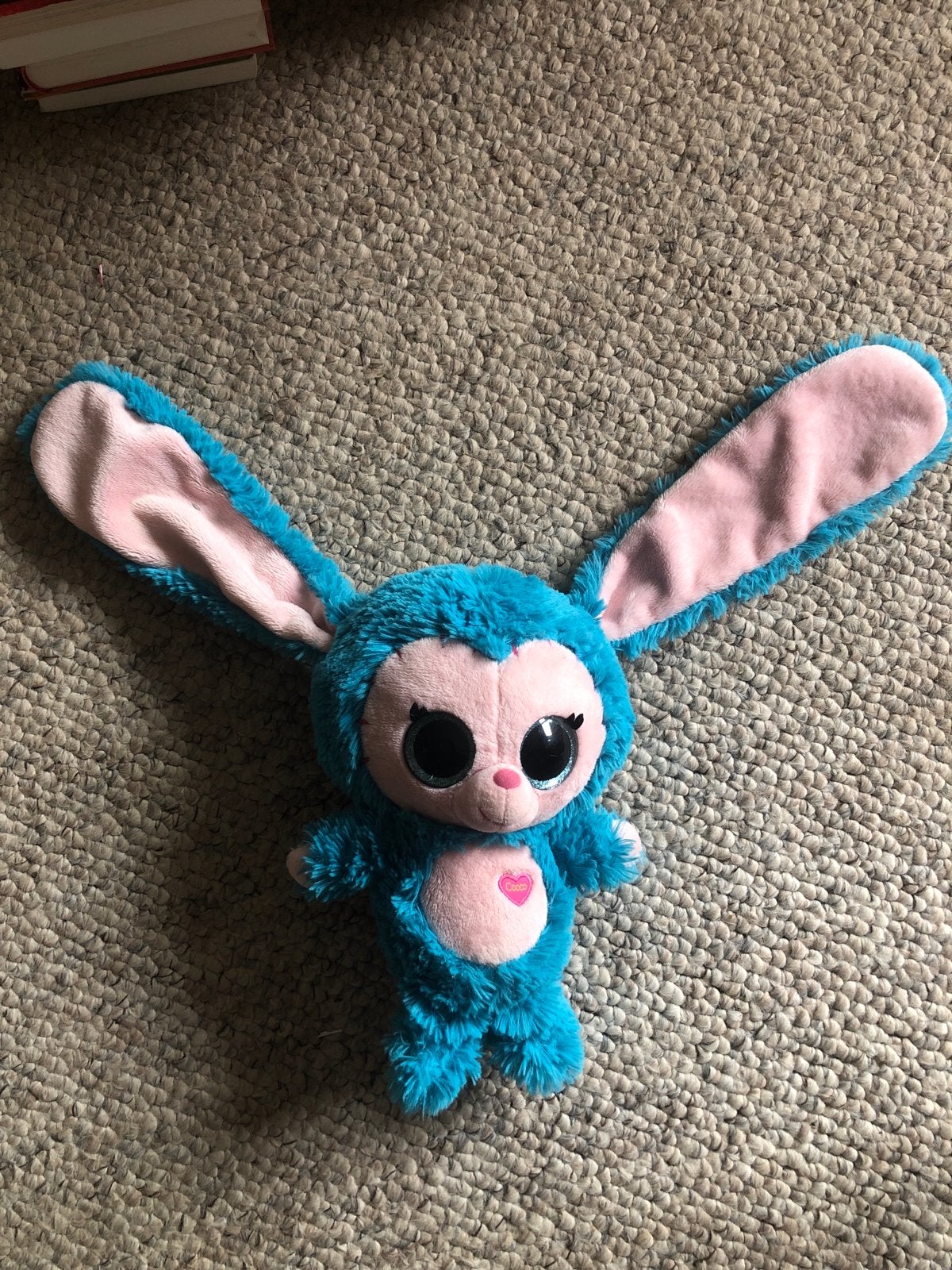 Minimoomis Coco knuffel konijn blauw roze, Overige merken, Overige karakters, Blauw, Konijn