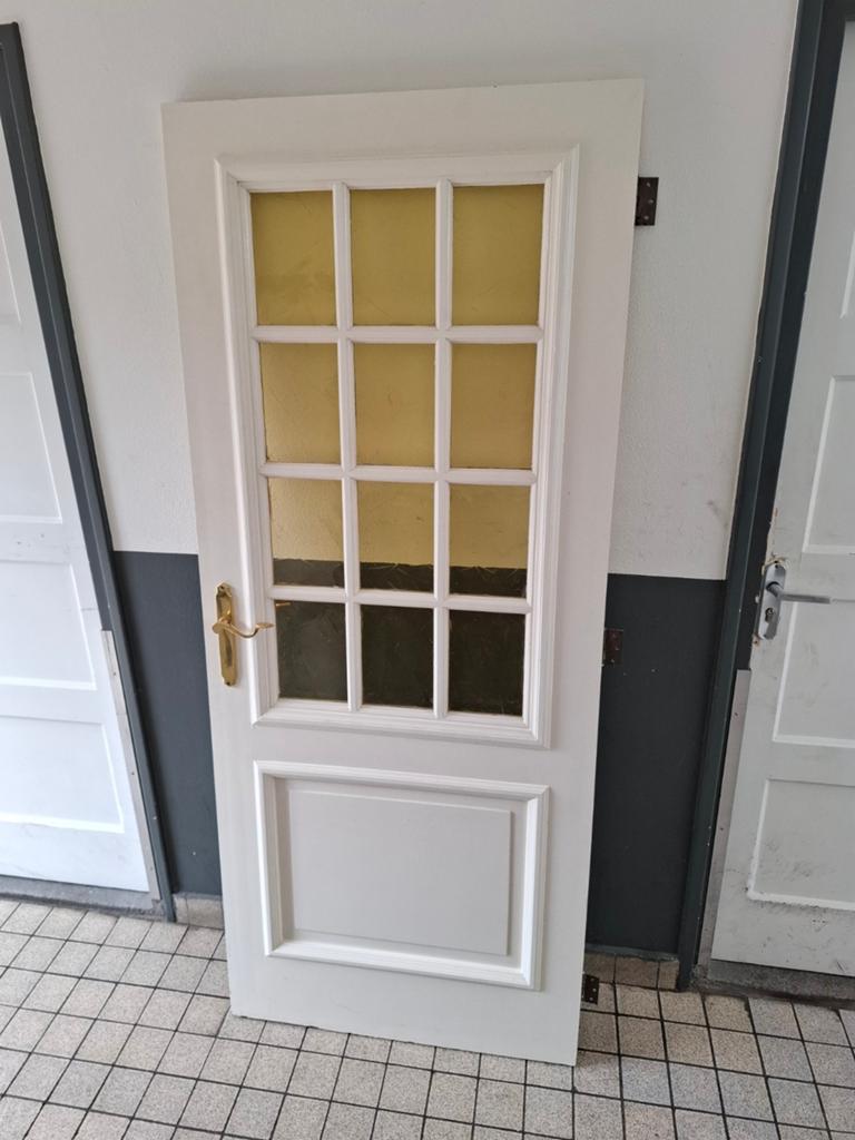 Binnendeur met glas, Doe-het-zelf en Verbouw, Deuren en Horren, Binnendeur, Ophalen of Verzenden, 200 tot 215 cm, Glas