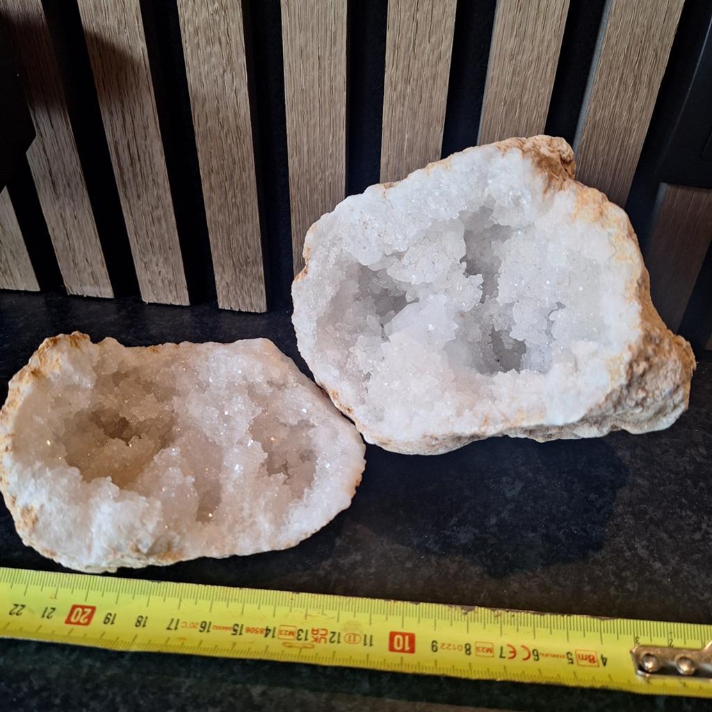 Prachtige witte geode - Kwarts kristal, Sieraden, Tassen en Uiterlijk, Edelstenen, Ophalen of Verzenden, Gebruikt