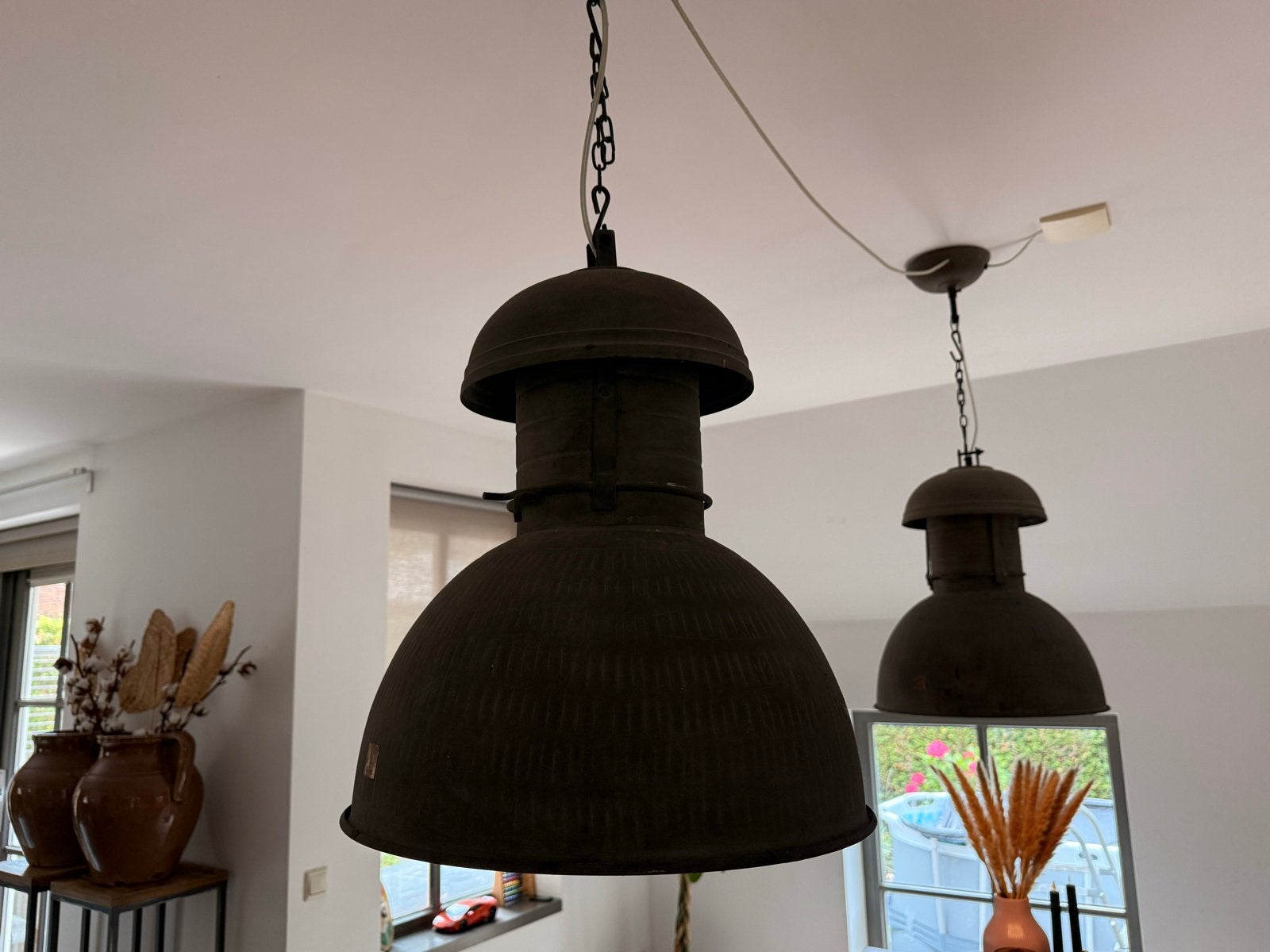 2 HK Living Hanglampen- Industriële Stijl, Huis en Inrichting, Ophalen, Gebruikt, Metaal, E27 (groot)