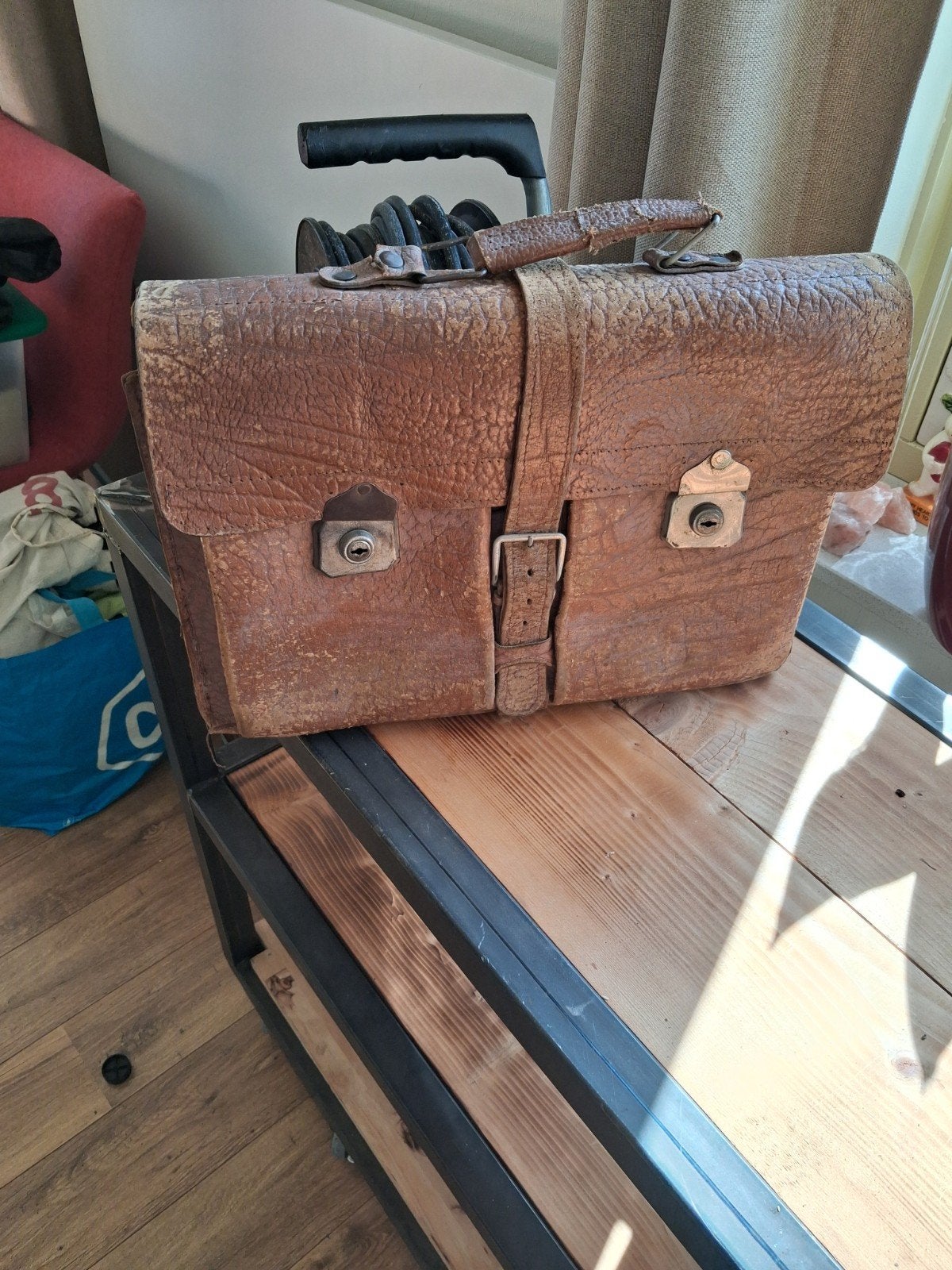 Echt leren schooltas, Ophalen of Verzenden, Leer, Minder dan 50 cm, Minder dan 35 cm