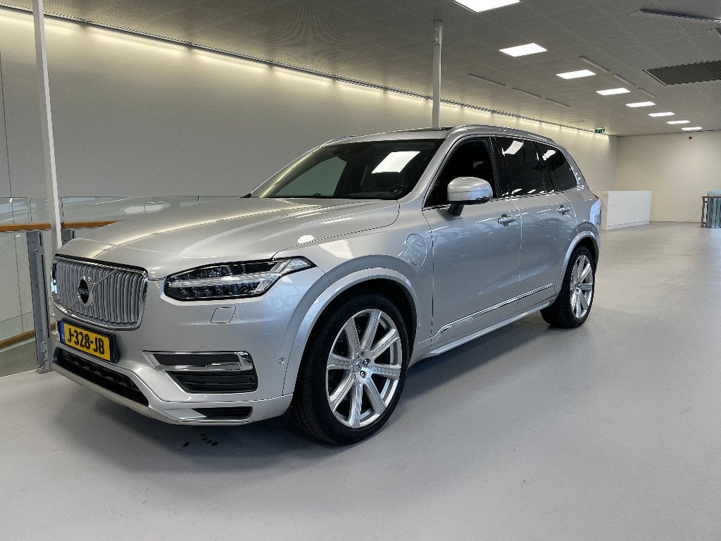 Volvo XC90 2.0 T8 Twin Engine AWD AUT 2016 Zilver Metalic, Auto's, Euro 6, 1969 cc, 320 pk, 7 stoelen