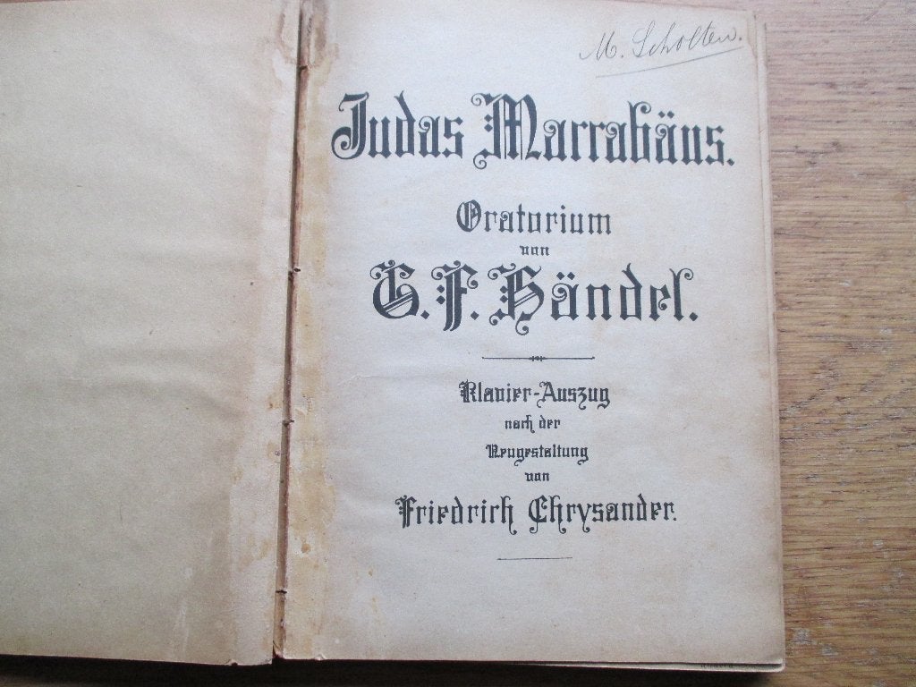 Händel - judas maccabäus oratorium - piano uittreksel, Gebruikt, Klassiek, Ophalen of Verzenden, Artiest of Componist