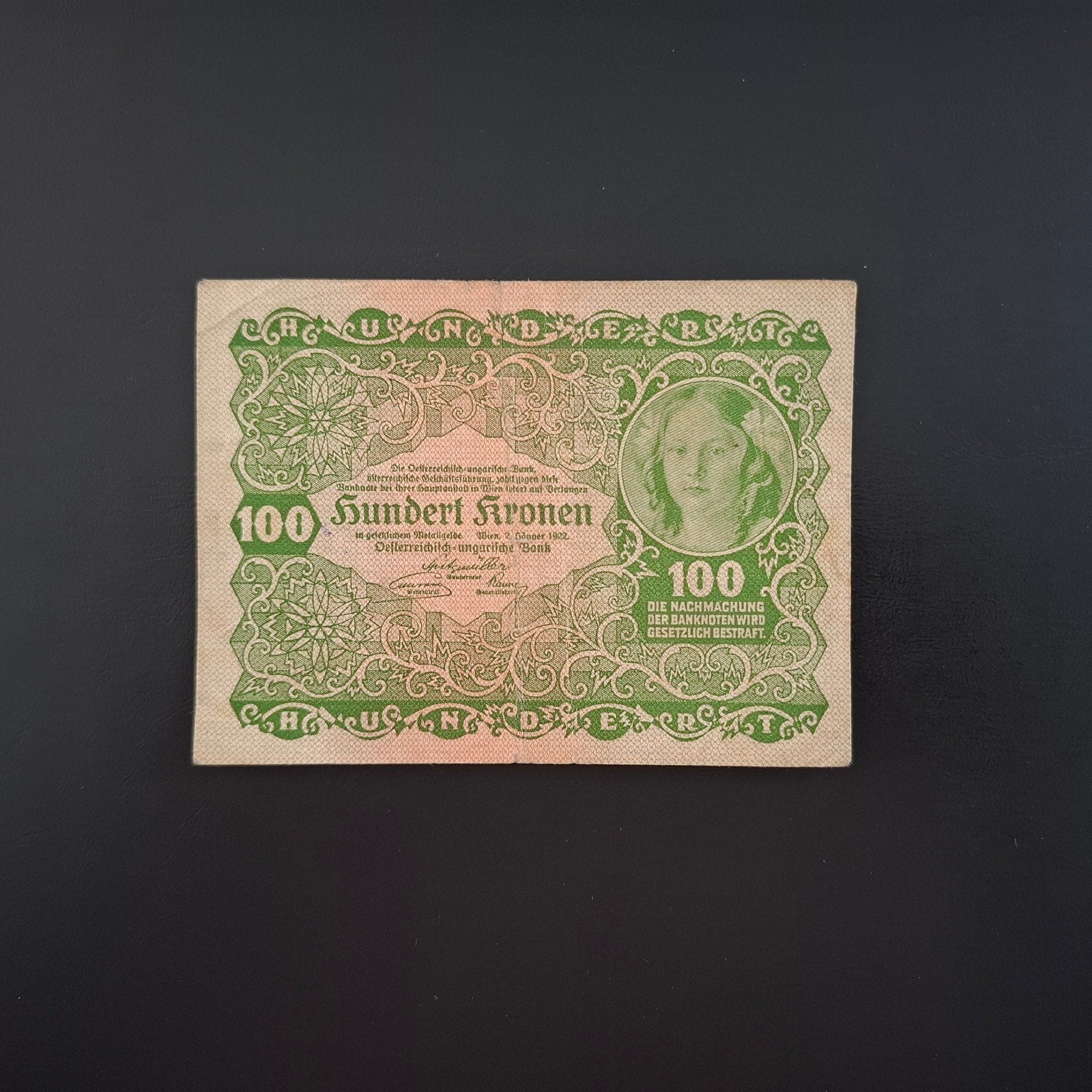 100 kronen Oostenrijk-Hongarije #032, Postzegels en Munten, Ophalen of Verzenden, Overige landen, Los biljet