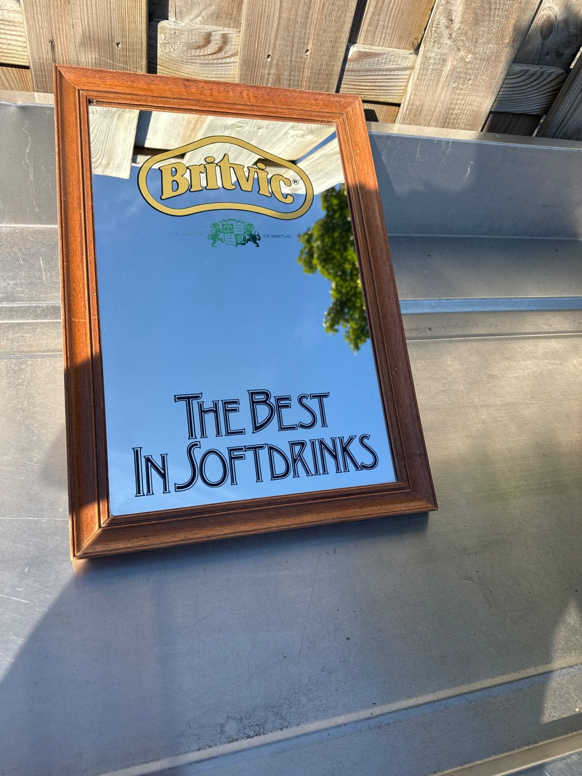 Britvic Reclame Spiegel - The Best in Softdrinks, Ophalen, Gebruikt, Reclamebord