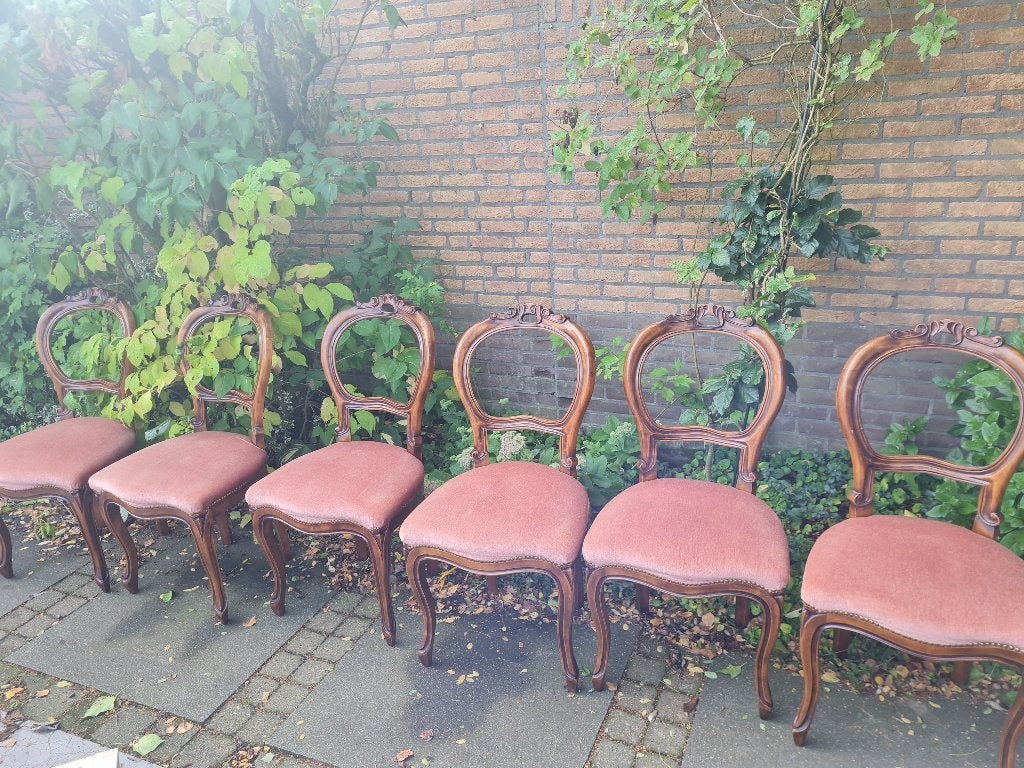 6 antieke biedermeier stoelen in bruikbare staat, Antiek en Kunst, Ophalen