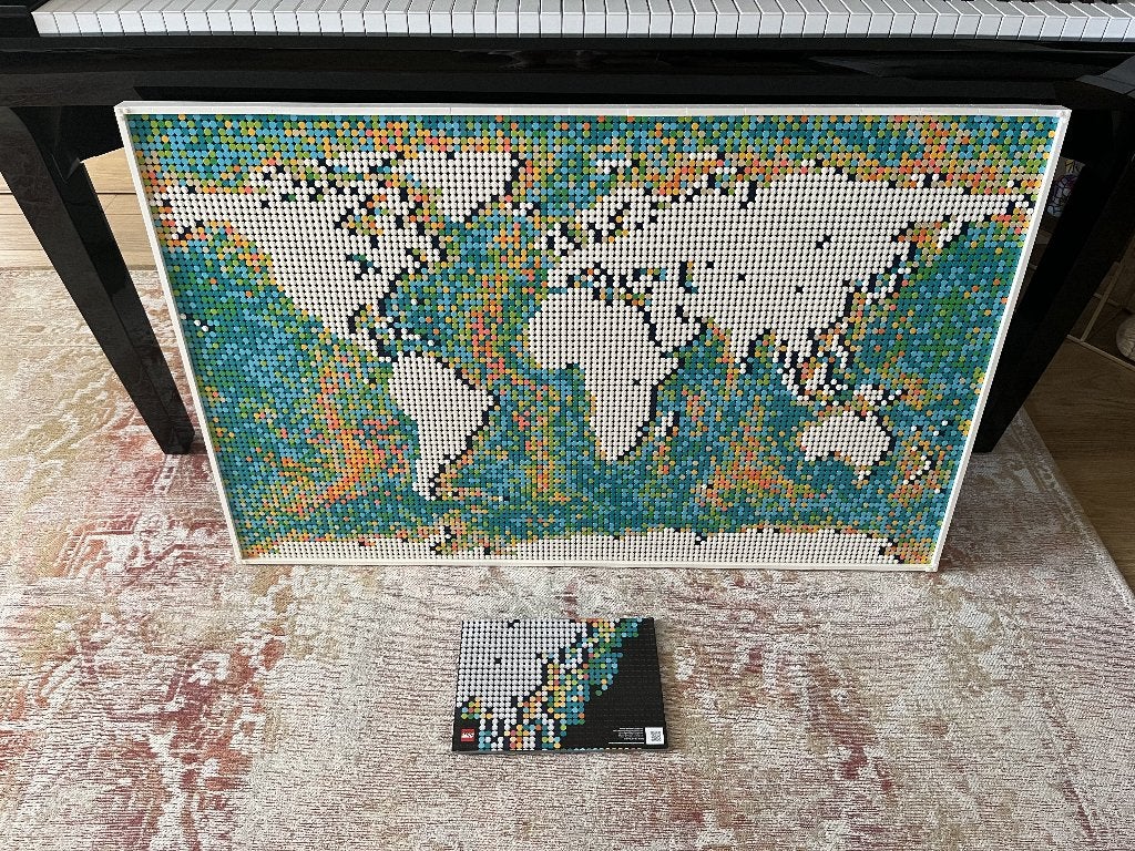 LEGO ART wereldkaart 31203 met bouwtekening, Lego, Ophalen of Verzenden, Zo goed als nieuw, Compleet