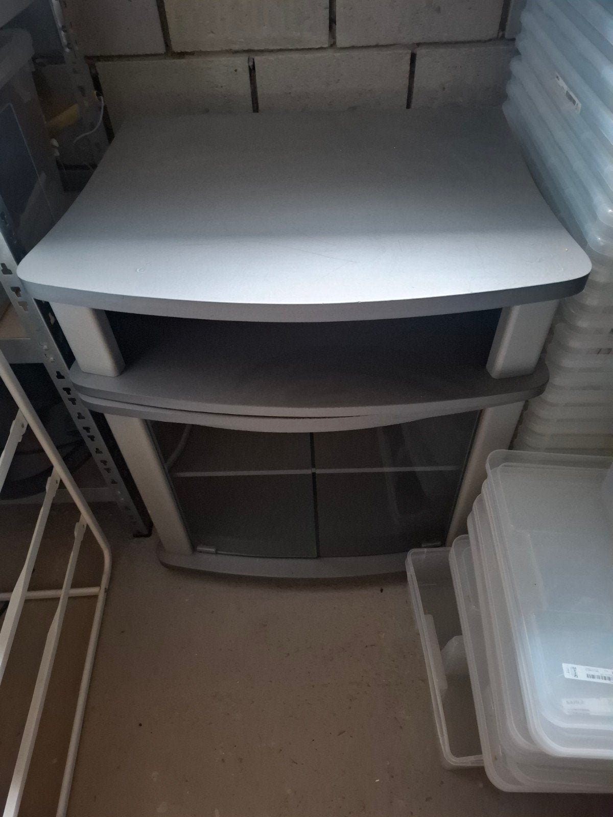 TV-meubel / audiomeubel met glazen deurtjes, Ophalen, Gebruikt, 100 tot 150 cm, 50 tot 100 cm