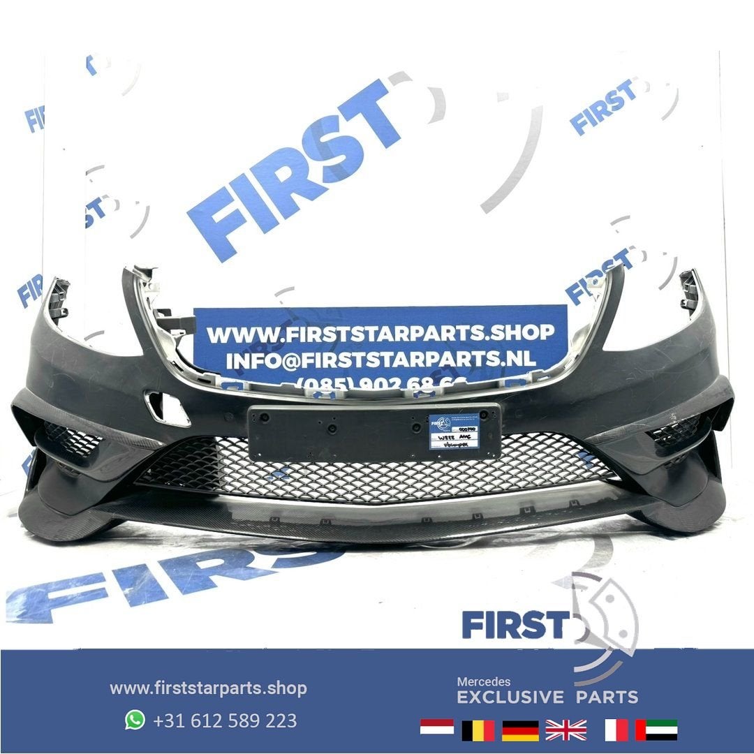 W222 S KLASSE CARBON BUMPER AMG VOORBUMPER COMPLEET originee, Gebruikt, -, Voor, Ophalen of Verzenden