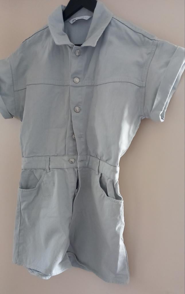 Lichtblauwe  playsuit van Zara maat 36, Kleding | Dames, Jumpsuits, Zo goed als nieuw, Maat 36 (S), Blauw, Ophalen of Verzenden