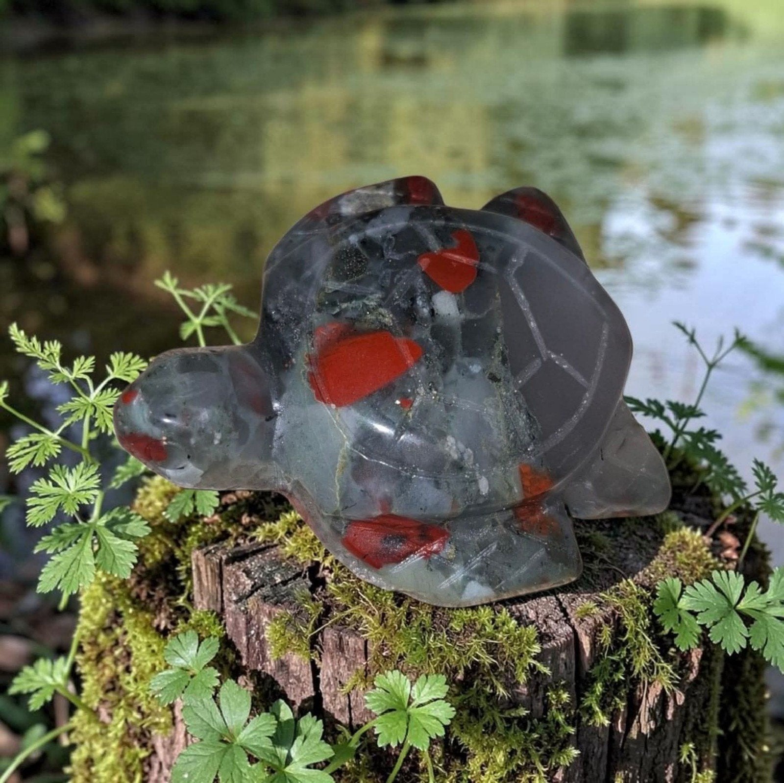 Heliotroop schildpad, Ophalen of Verzenden, Mineraal