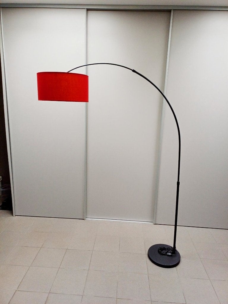 booglamp, zwart, met rode kap, Ophalen, Zo goed als nieuw, 150 tot 200 cm
