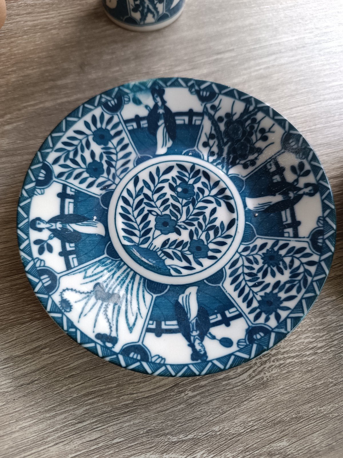Vintage Delfts Blauw stijl kop en schotel set (2 stuks), Antiek en Kunst, Ophalen of Verzenden