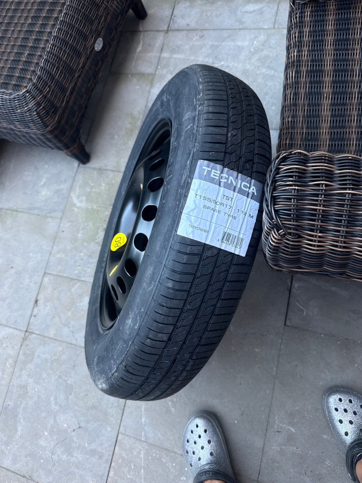 Tecnica TST T155/90R17 114M Reservewiel (thuiskomer), Ophalen, 155 mm, Banden en Velgen, Nieuw