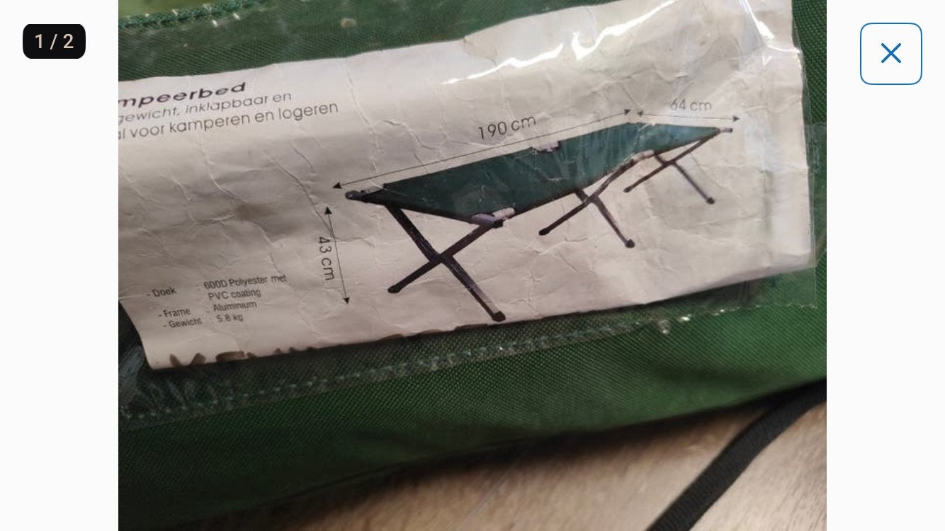 Stretcher, Tuin en Terras, Ophalen of Verzenden, Zo goed als nieuw, Inklapbaar