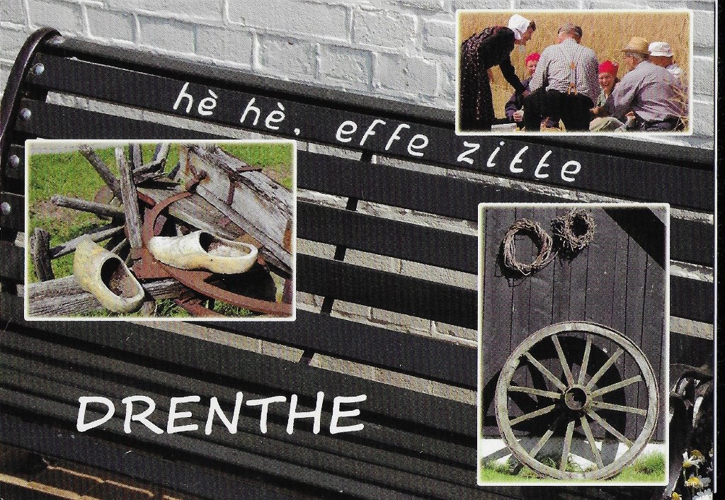 Drenthe -- he he effe zitte ongelopen ansichtkaart (a166), Ophalen of Verzenden, 1980 tot heden, Gelopen, Drenthe