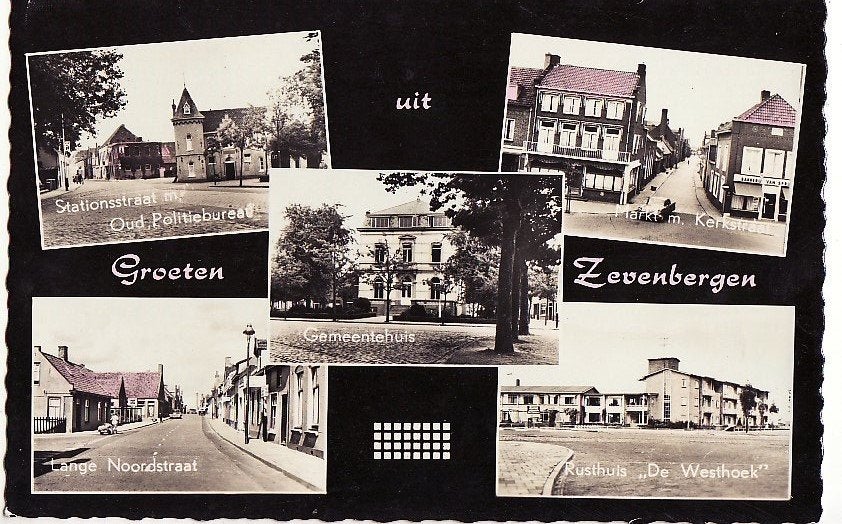 Groeten uit Zevenbergen (NBr) 5-vensters 1960., Ophalen, 1960 tot 1980, Gelopen, Noord-Brabant