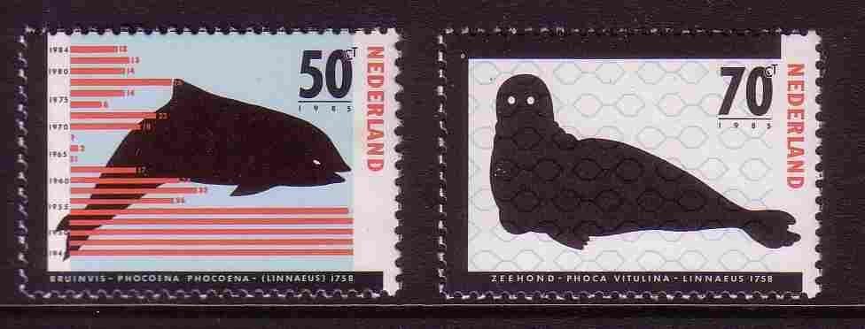 Nederland 1985 1338/1339 Bedreigde Bruinvis Zeehond Postfris, Ophalen of Verzenden, Na 1940, Postfris