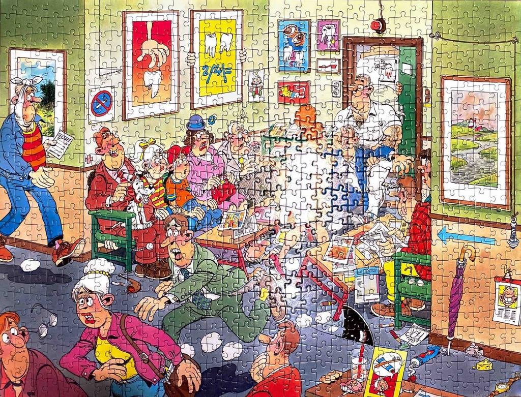 Jan van Haasteren 3 in een doos, Ophalen of Verzenden, 500 t/m 1500 stukjes, Gebruikt, Legpuzzel