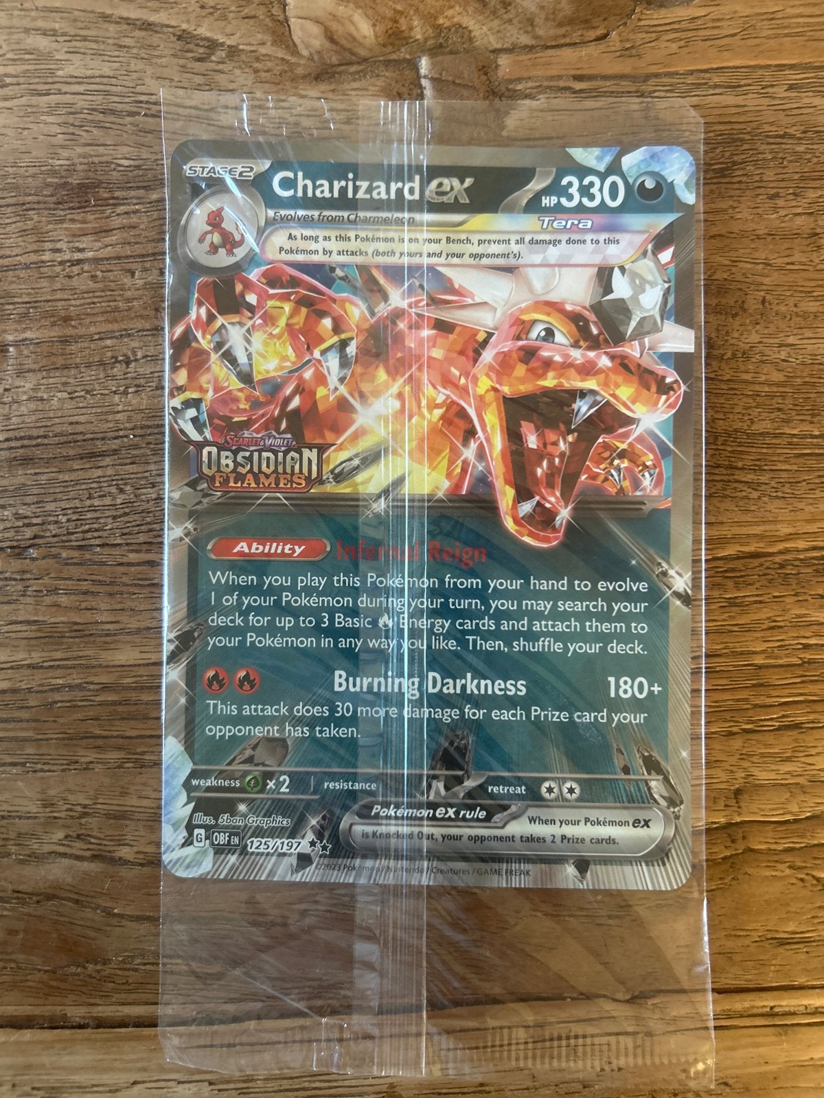 Charizard ex (Oversize) Pokémon kaart Obsidian Flames, Hobby en Vrije tijd, Ophalen of Verzenden, Nieuw, Losse kaart