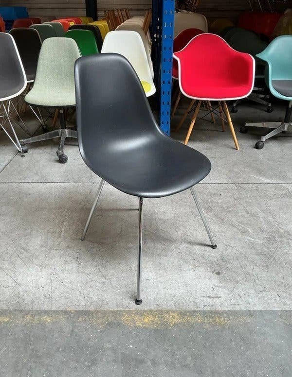 Vitra DSX Design Stoelen | Zwart | Chroom | Eetkamerstoelen, -, Zwart, -, Ophalen of Verzenden
