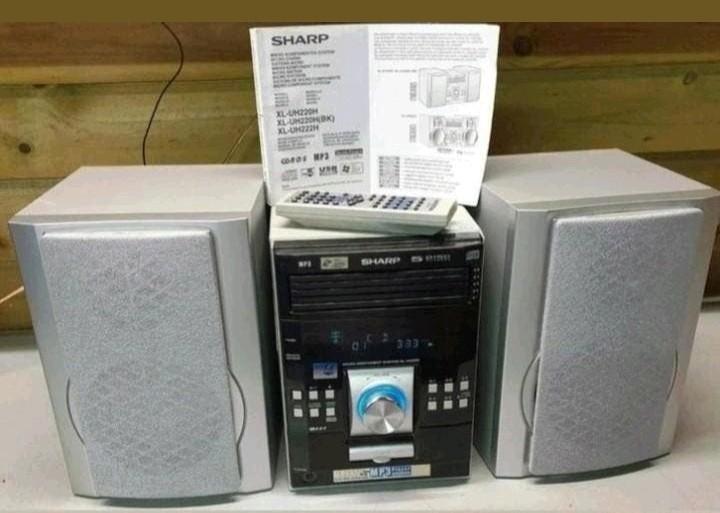 Sharp stereo set xl-uh220h 5cd speler + speakers + remote, Ophalen of Verzenden